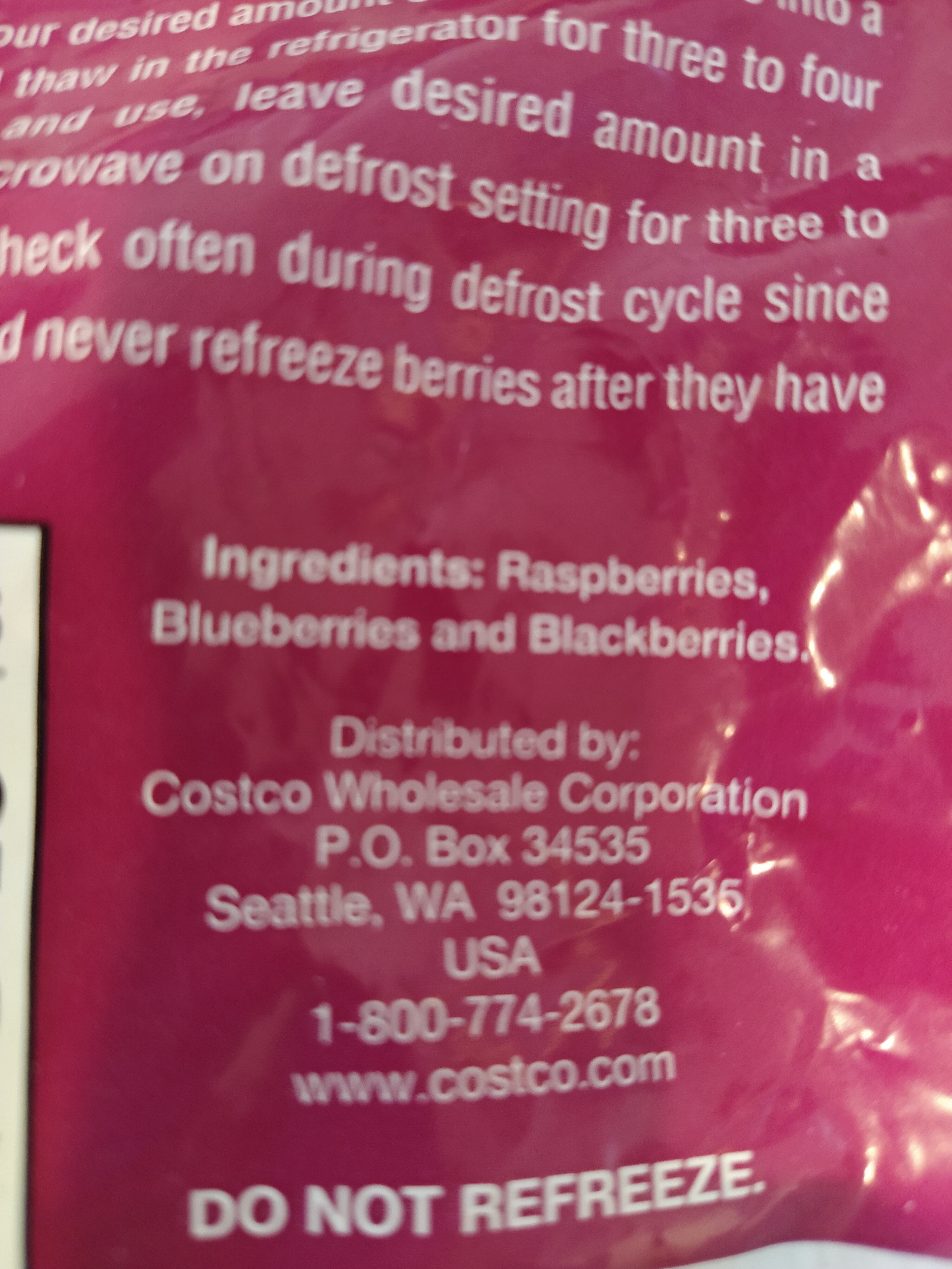 Three Berry Blend - Ingredients
