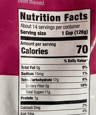 Three Berry Blend - Nutrition facts