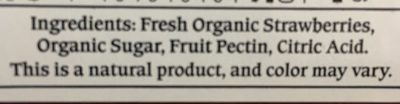 Organic Strawberry Spread - Ingrédients