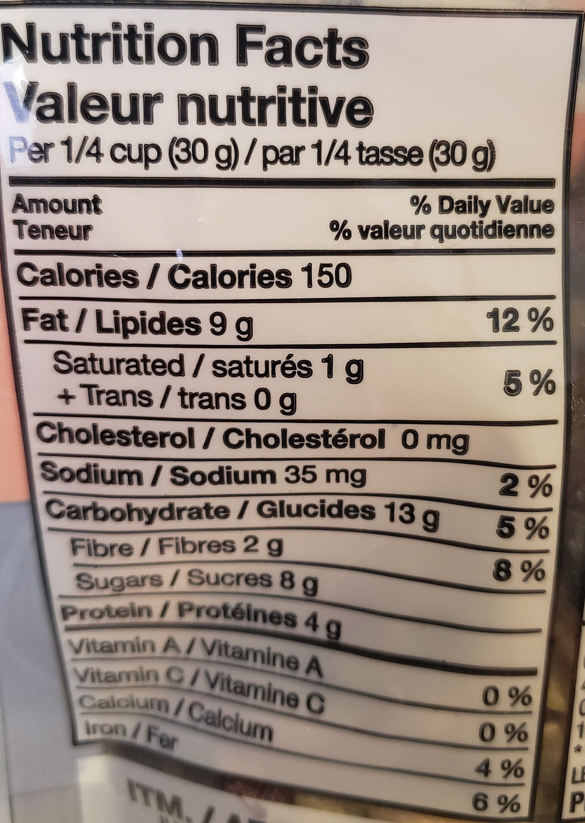 Nuts & Berries - Nutrition facts