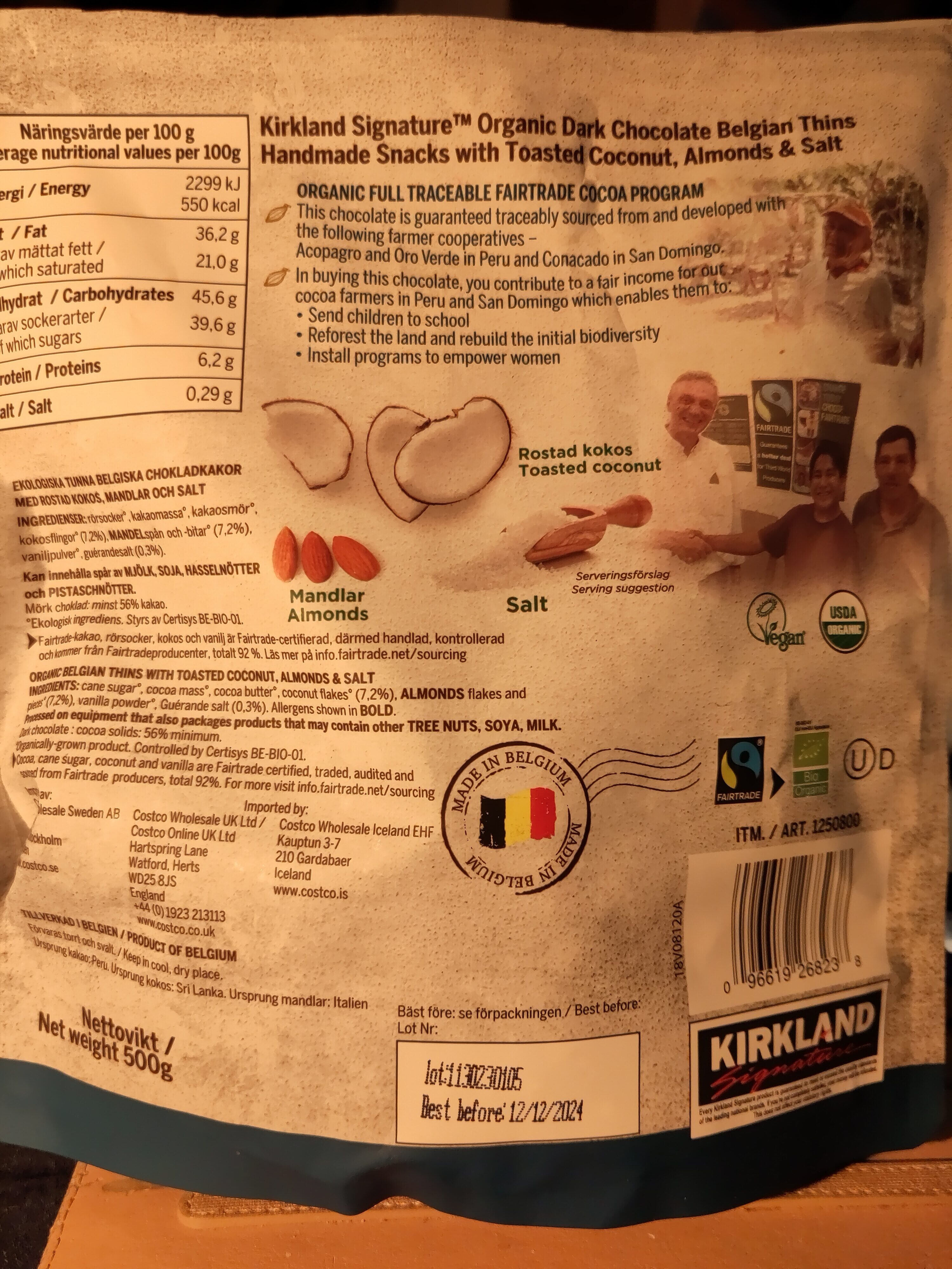 Organic Dark Chocolate Belgian Thins - Recycling instructions and/or packaging information