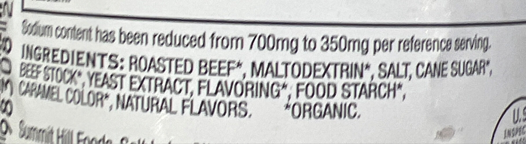 Roasted Beef base - Ingredients