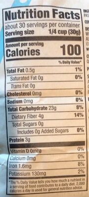 Organic Flour, Whole Wheat Pastry, 32 Oz - Nutrition facts