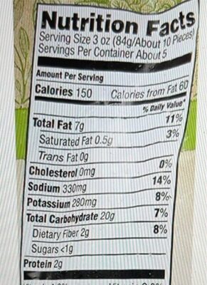 365 everyday value, Organic Tater Puffs - Nutrition facts