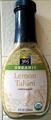 Calories in 365, 365 Everyday Value Organic Lemon Tahini Dressing, Lemon Tahini