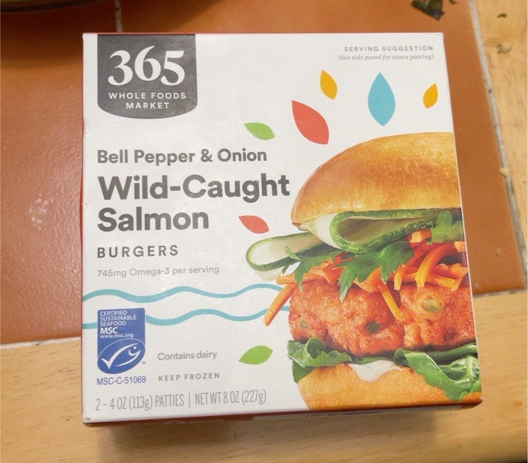 Bell Pepper & Onion Wild-Caught Salmon Burgers - Product