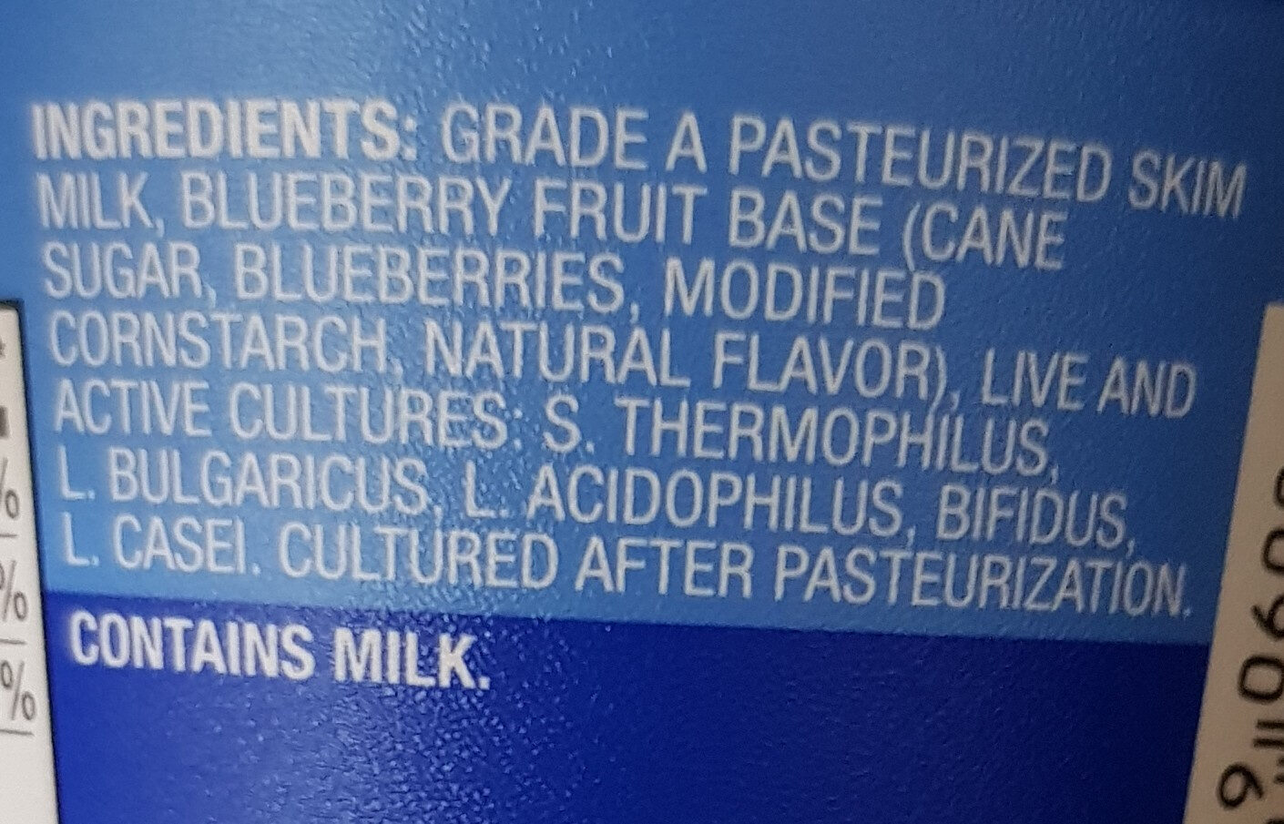 Greek nonfat yogurt bluberry - Ingredients