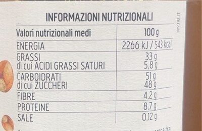 Nocciolata crunchy - Valori nutrizionali