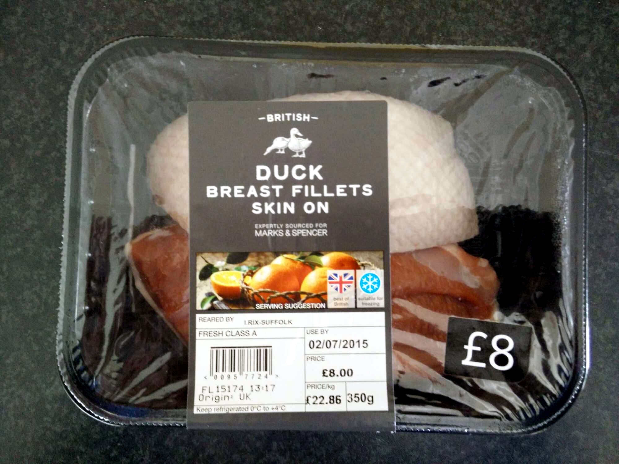 Duck breast fillets skin on - Product
