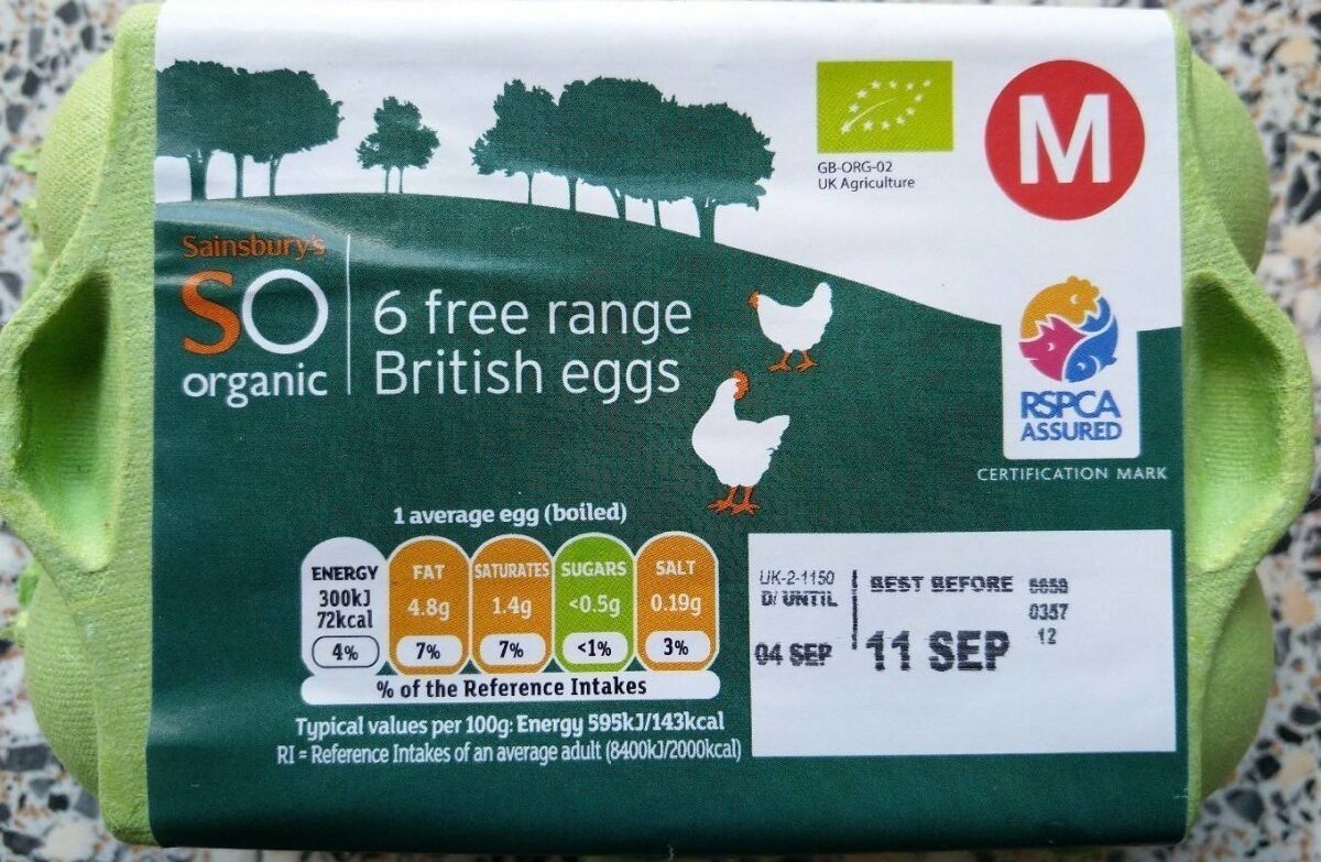 6 free range British eggs - Product