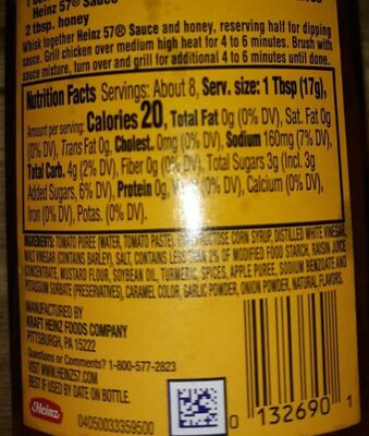 Heinz 57 Sauce - Nutrition facts