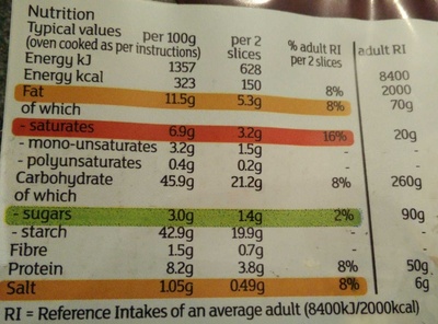 2 extra strong garlic baguettes - Nutrition facts