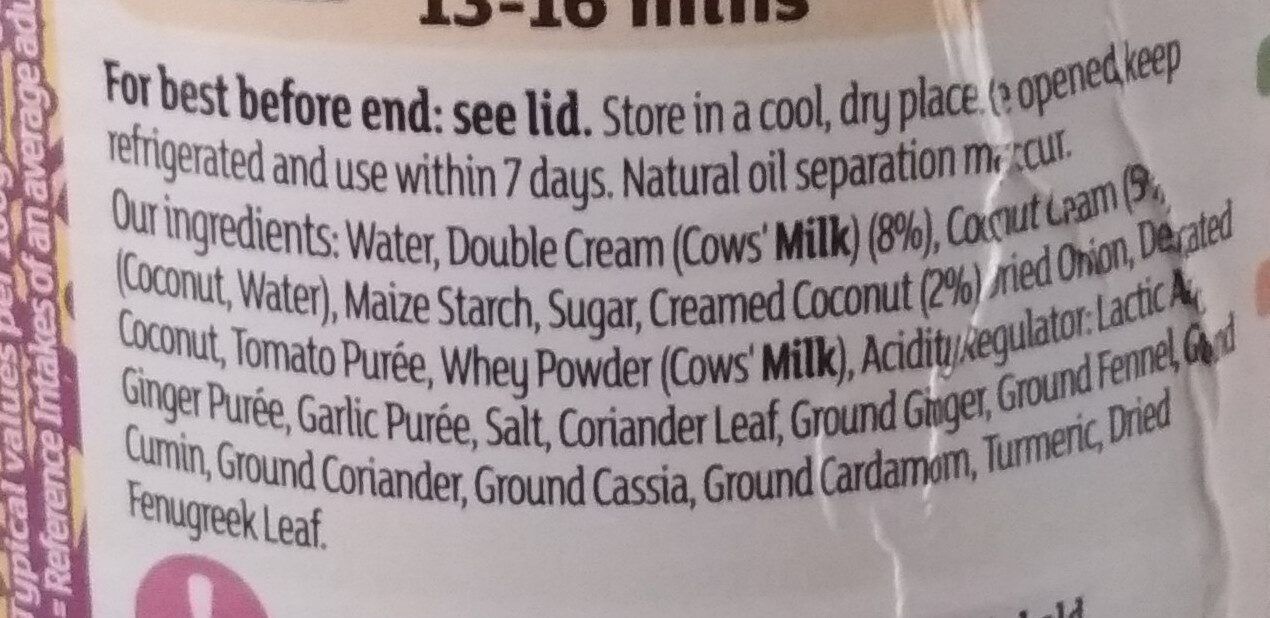 Creamy Korma - Ingredients