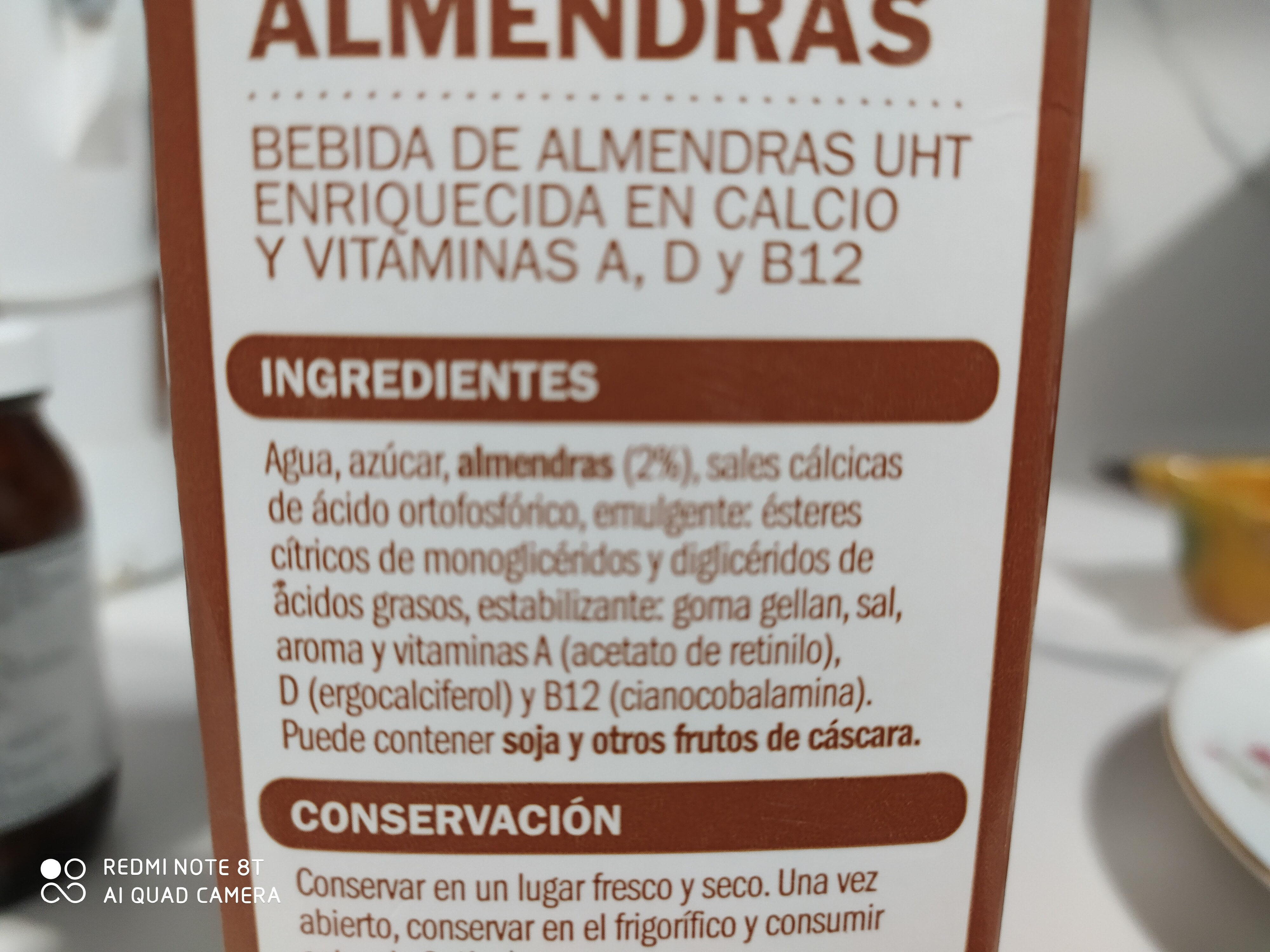 Bebida de almendras - Ingredients - es