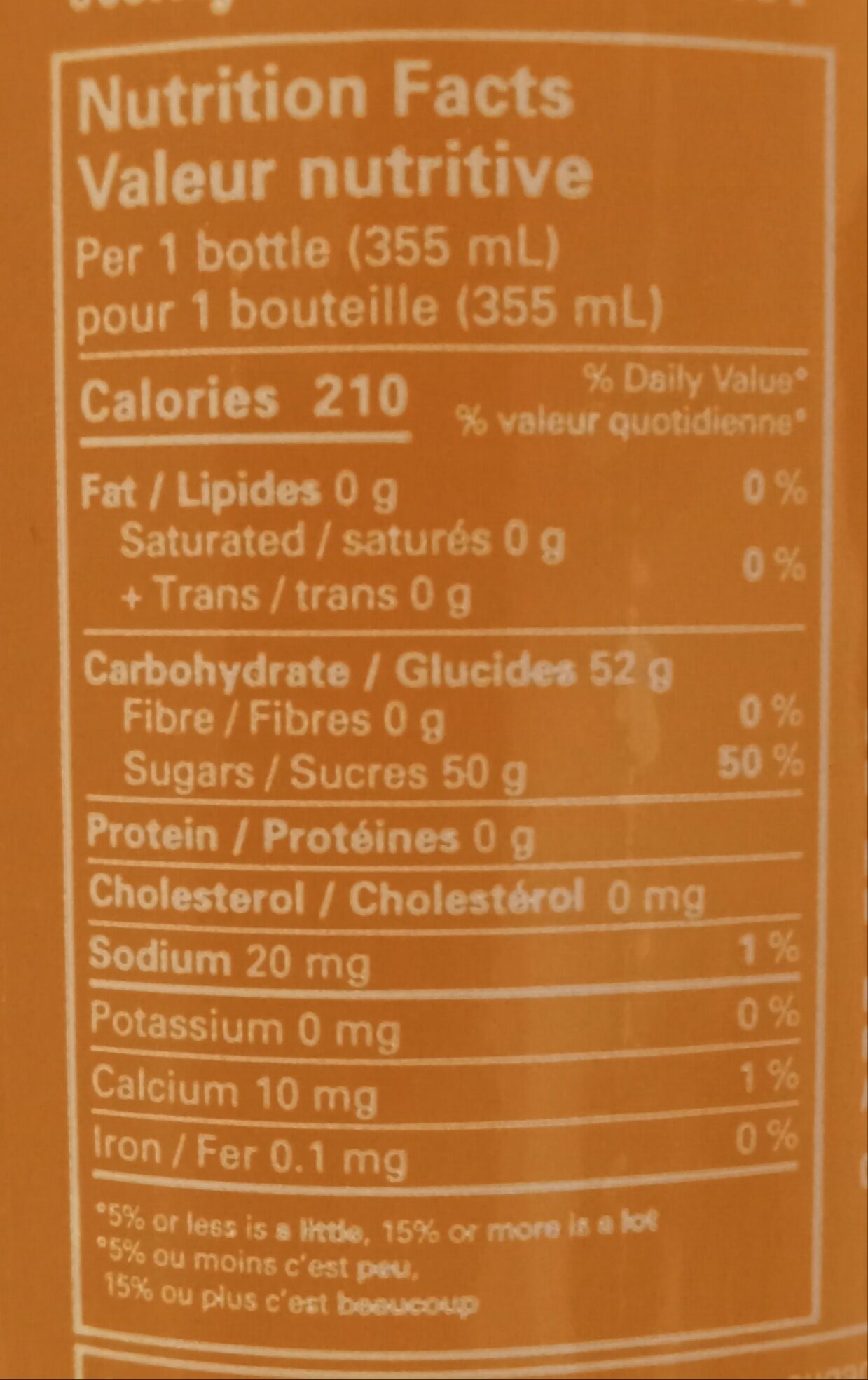 Orange Soda - Nutrition facts