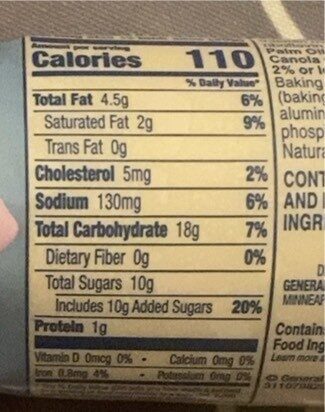 Cookie dough - Nutrition facts