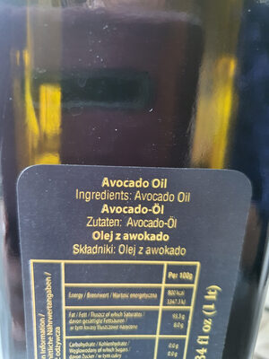Avocado oil - Ingredienser - en