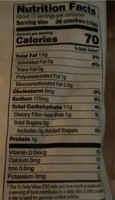 Oyster crackers - Nutrition facts