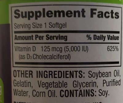 Vitamij D3 - Ingredients