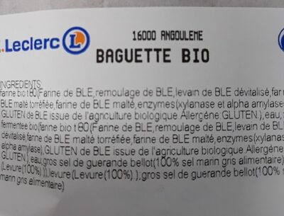 Baguette bio - Ingrediënten - fr