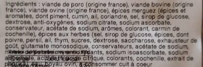 Plateau chipos et merguez - Ingredients - fr