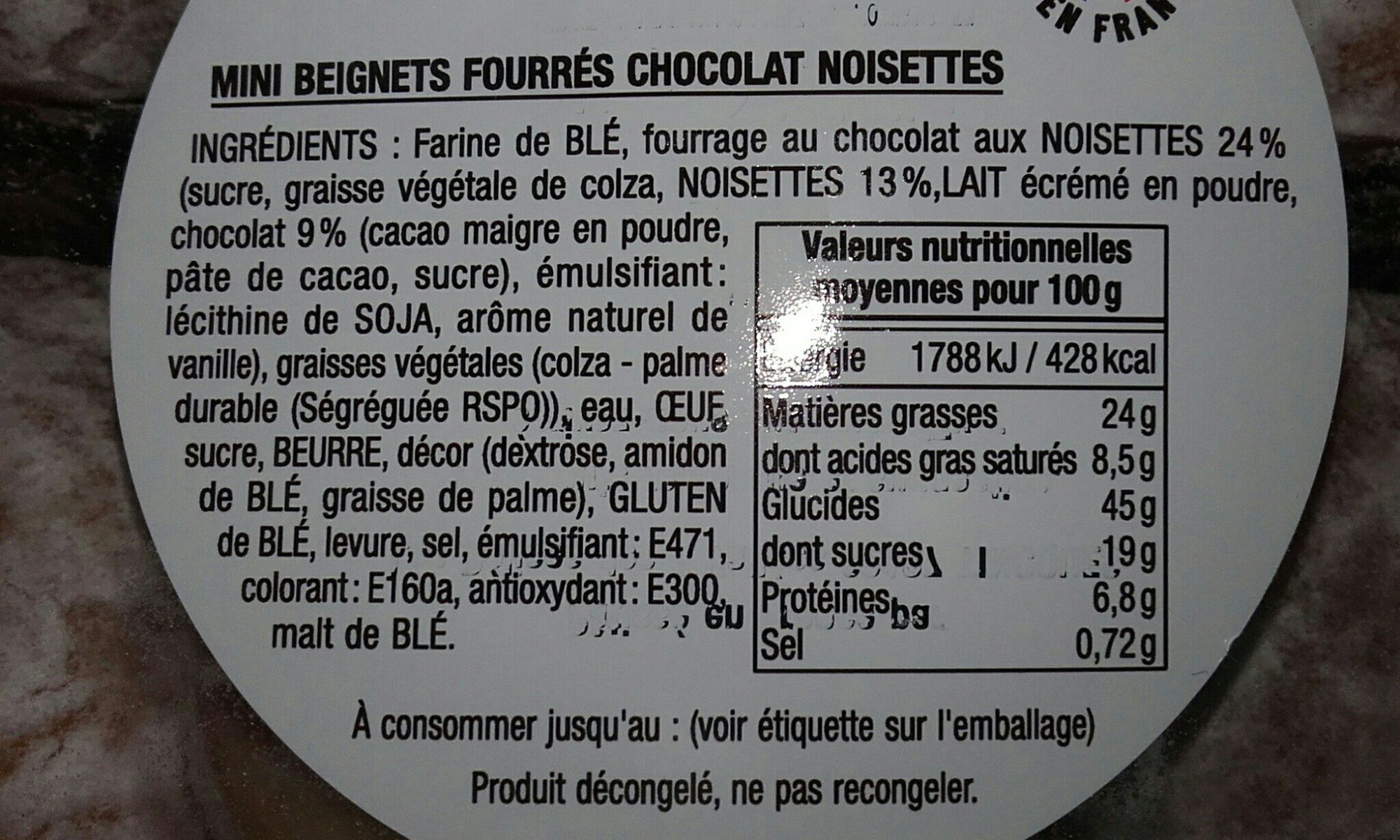 8 Mini beignets fourrés - Ingrédients