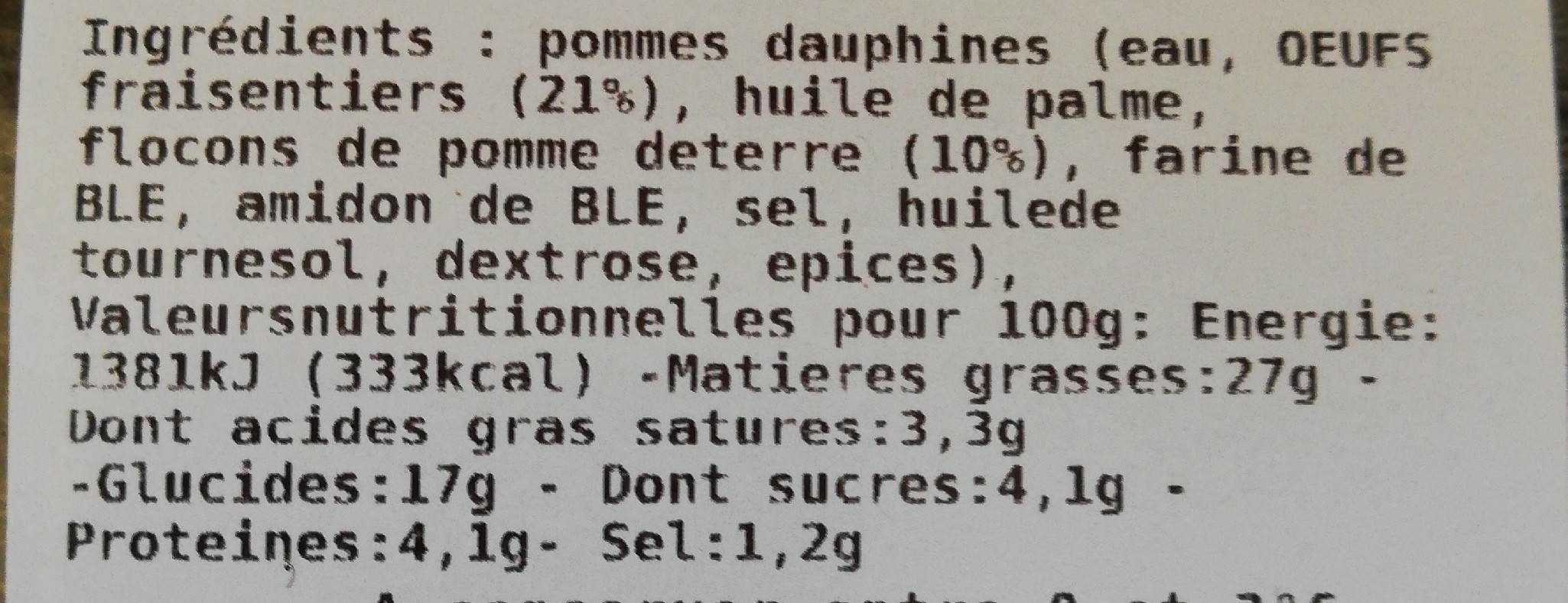 Pommes dauphine - Ingredients - fr