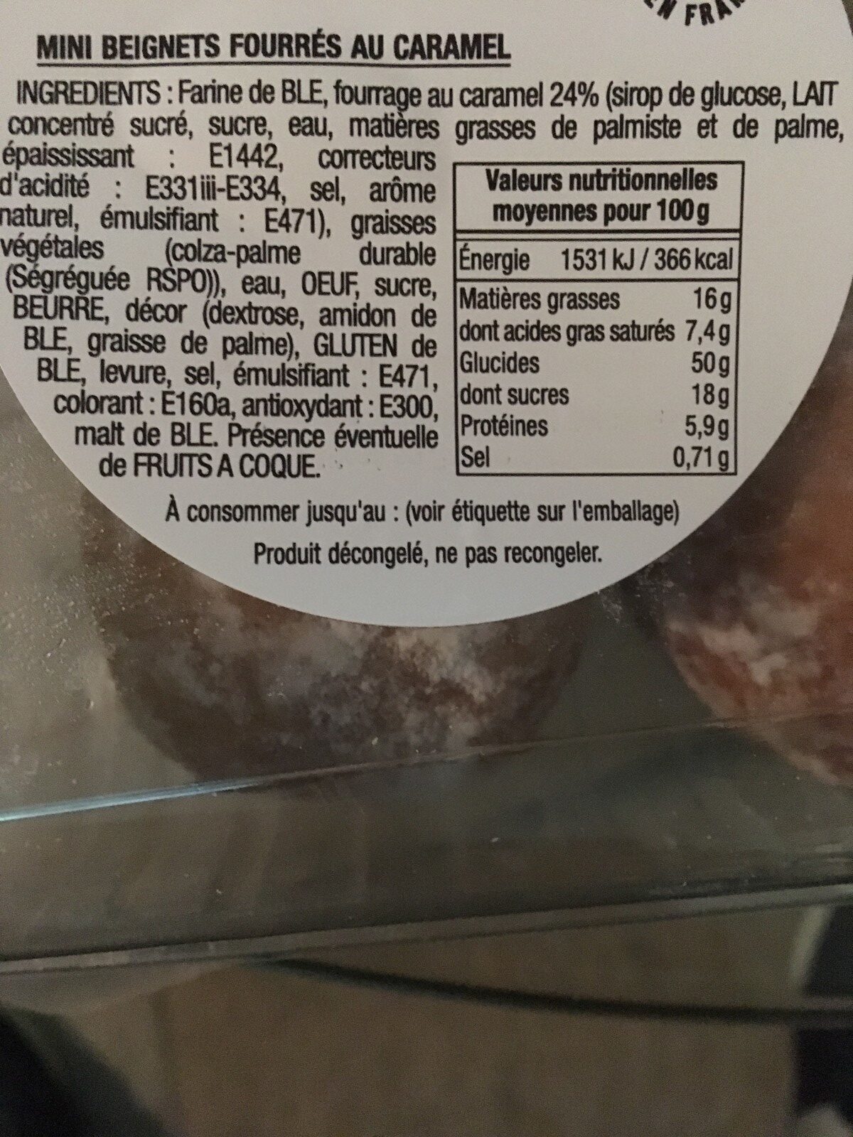 Mini beignets fourrés - Ingrédients