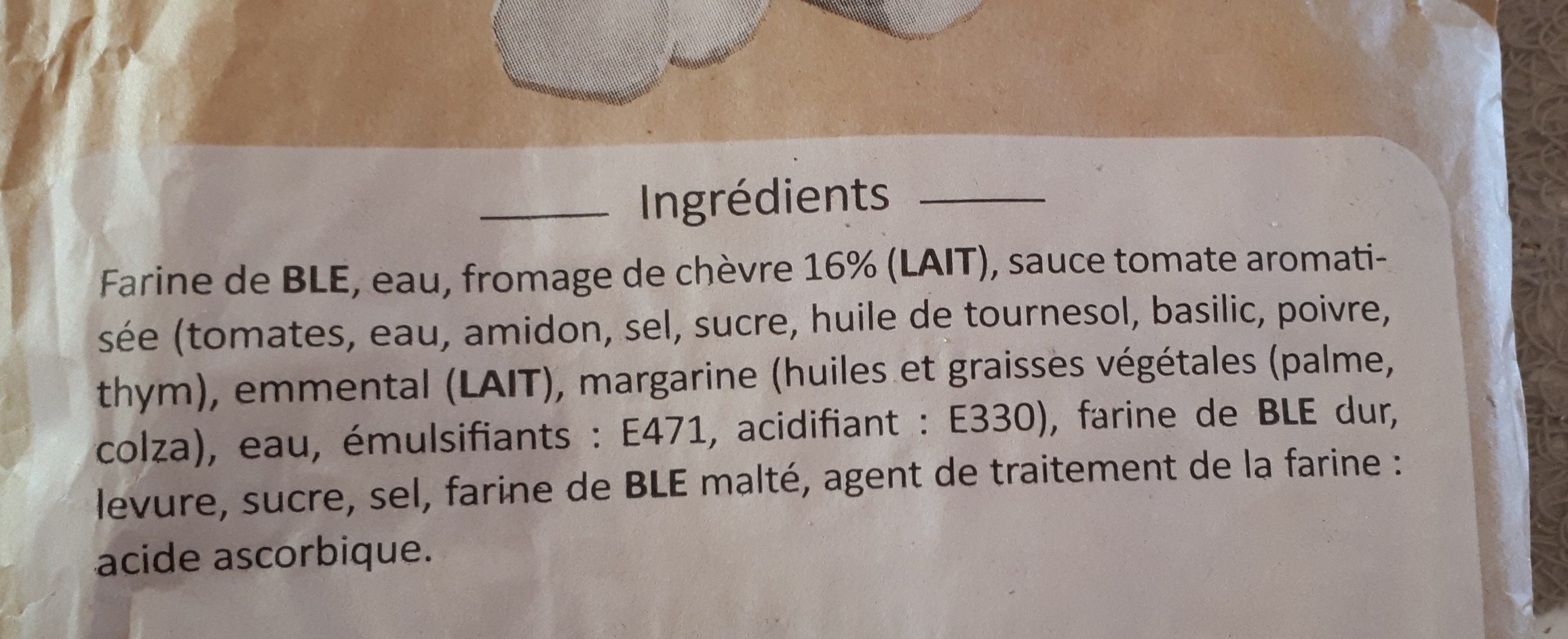 Fougasse chèvre - Ingredients - fr