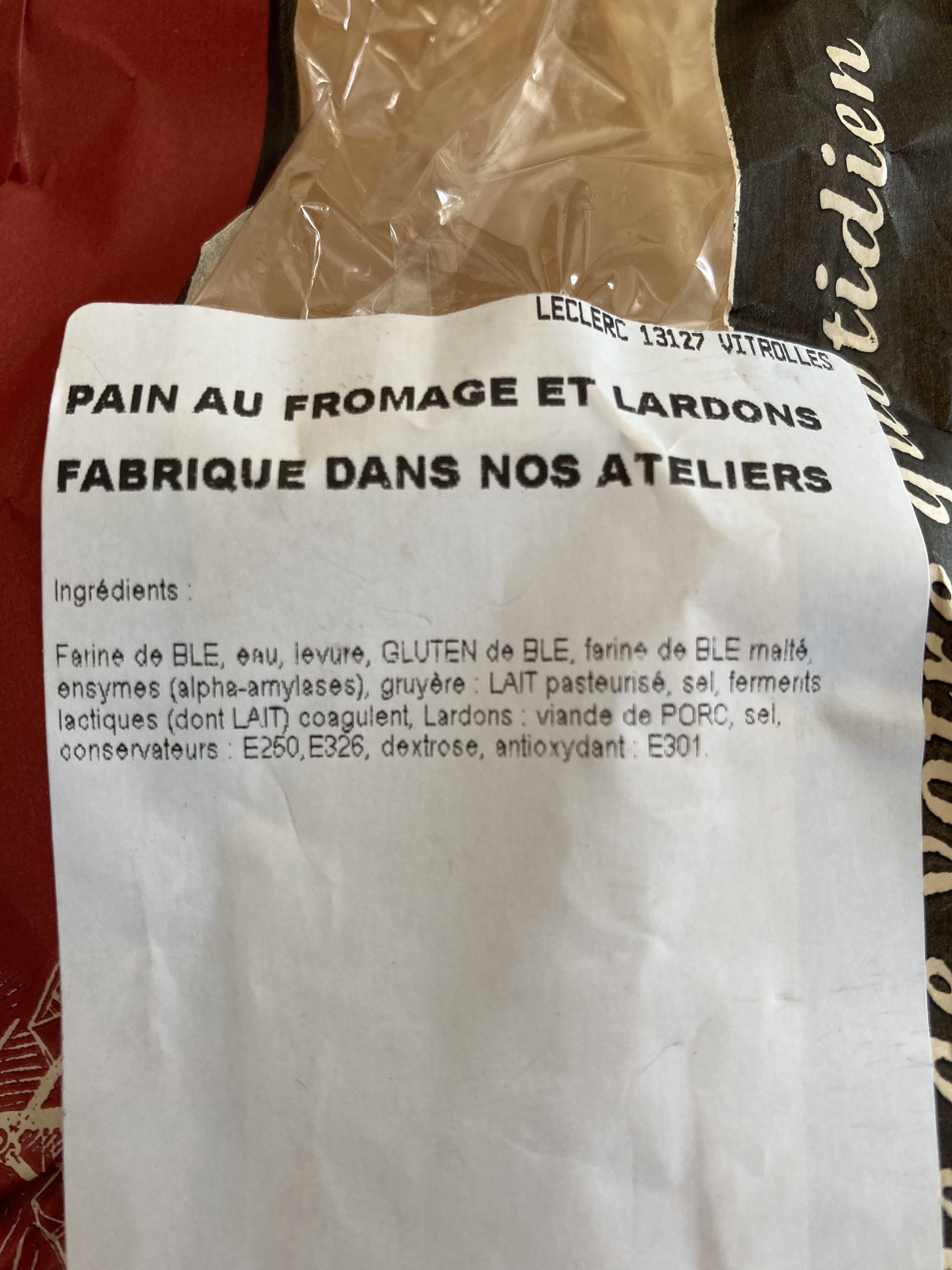 Pain au fromage et lardon - المكونات - fr