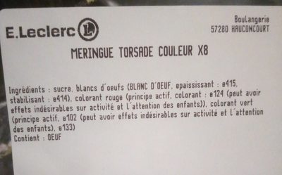 Meringue torsade x8 - Ingredients - fr