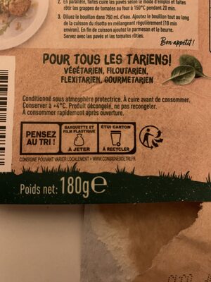 Pavé gourmand épinards et fromage - Recycling instructions and/or packaging information