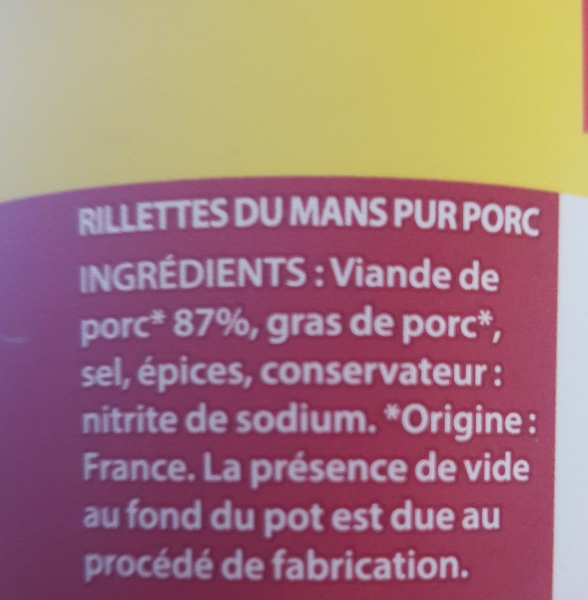 Rillettes du Mans - Ingredients - fr