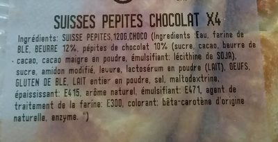 Suisses pépites chocolat x4 - Ingredients - fr