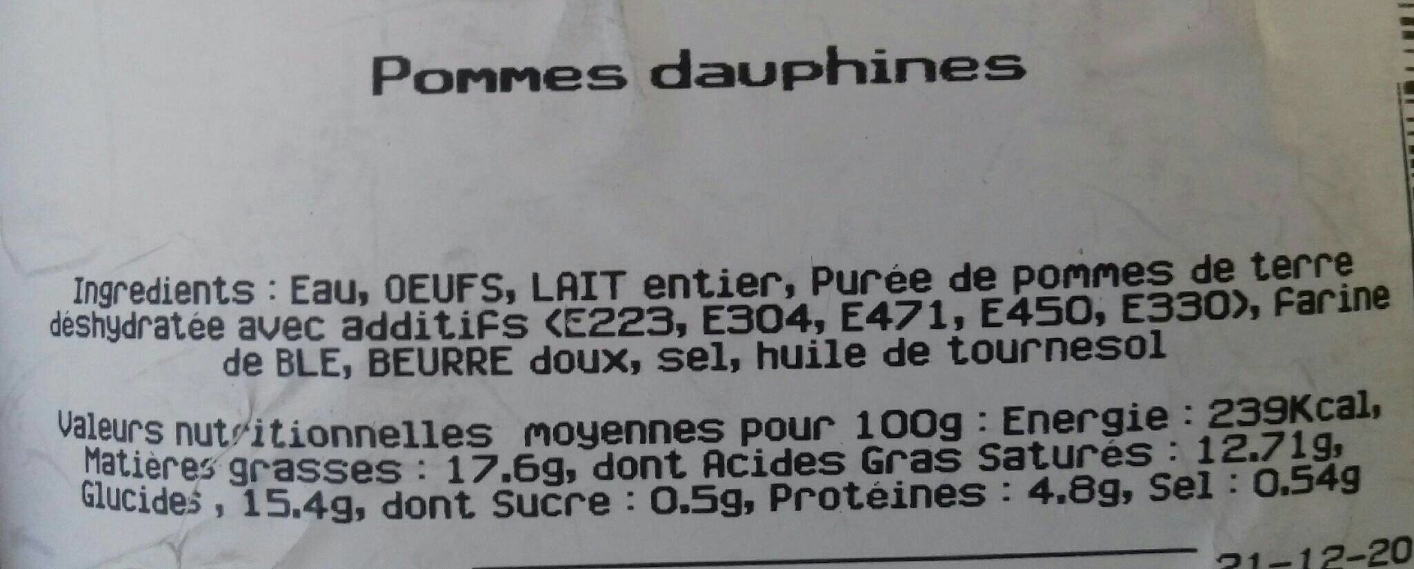 Pommes dauphines - Ingredients - fr