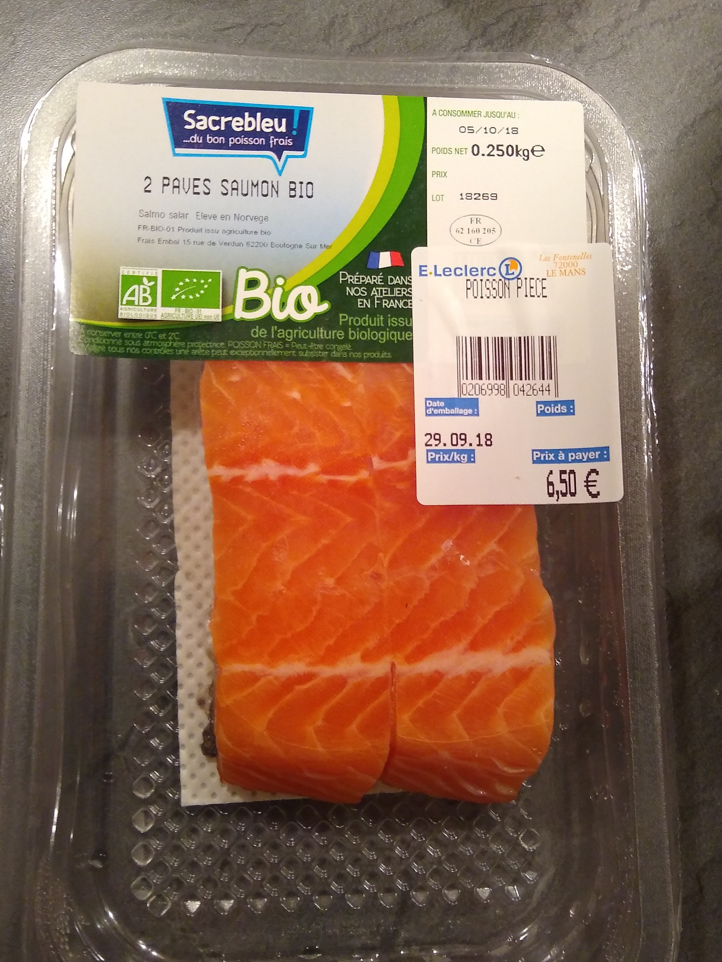 Paves saumon bio - Produit