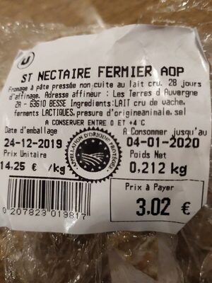 Saint nectaire fermier - Product - fr