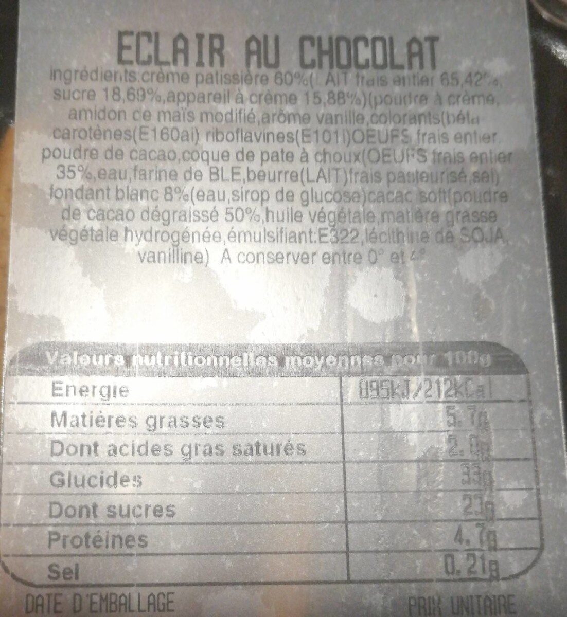 Eclair au chocolat - Produit