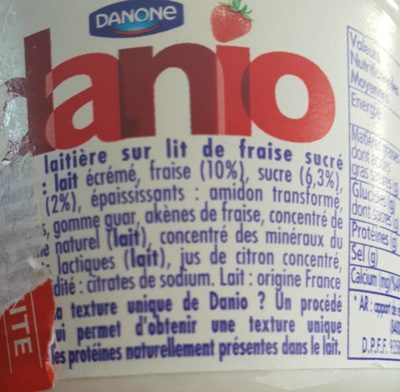 Danio fraise - Ingredients - fr