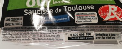 4 Saucisses de Toulouse - Ingredienti - fr