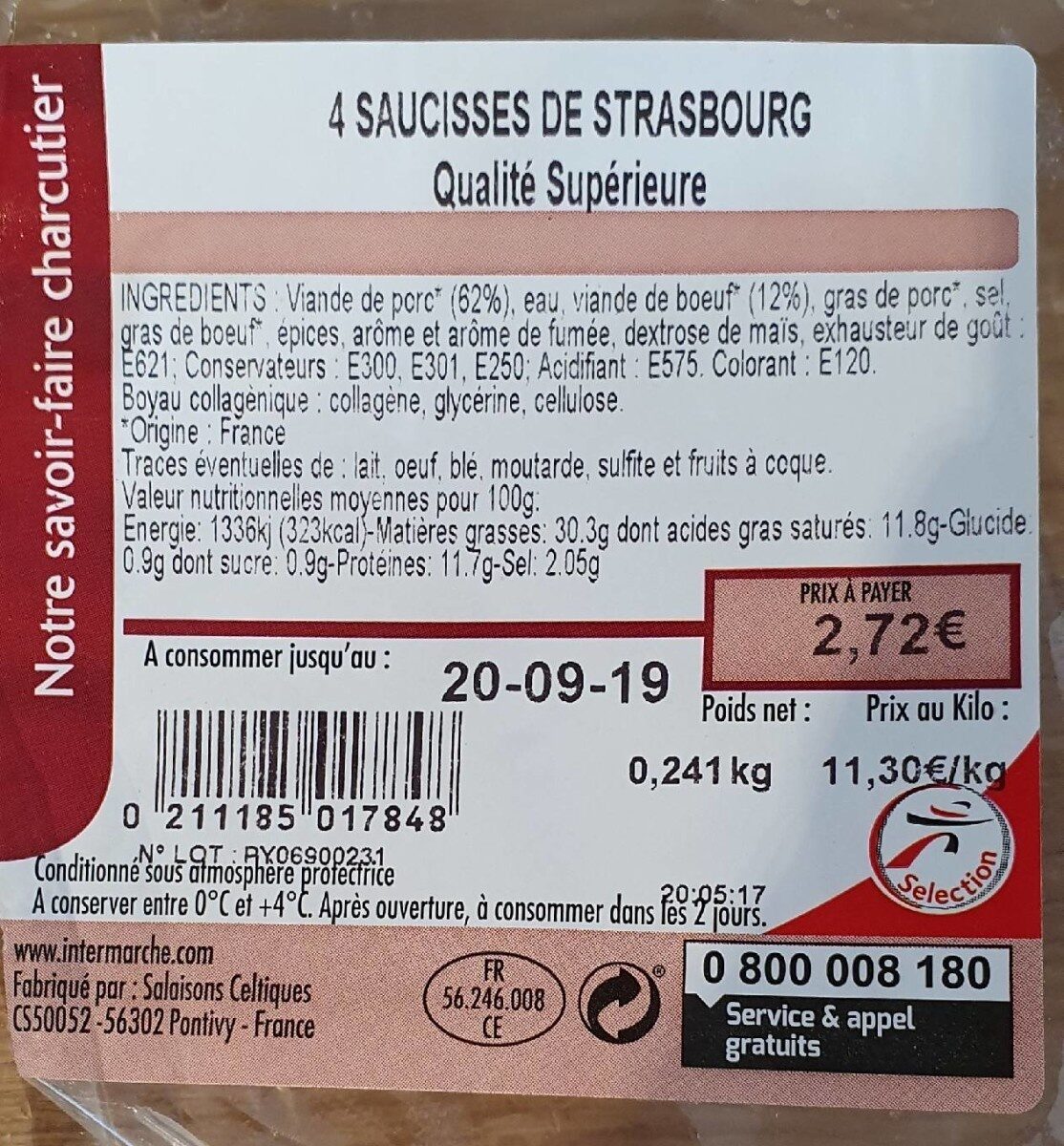 Saucisse de Strasbourg - Product - fr