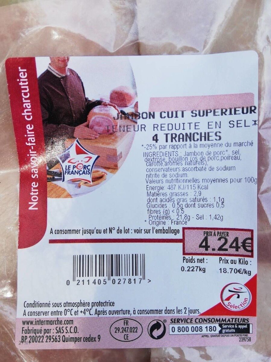 Jambon cuit supérieur - Product - fr