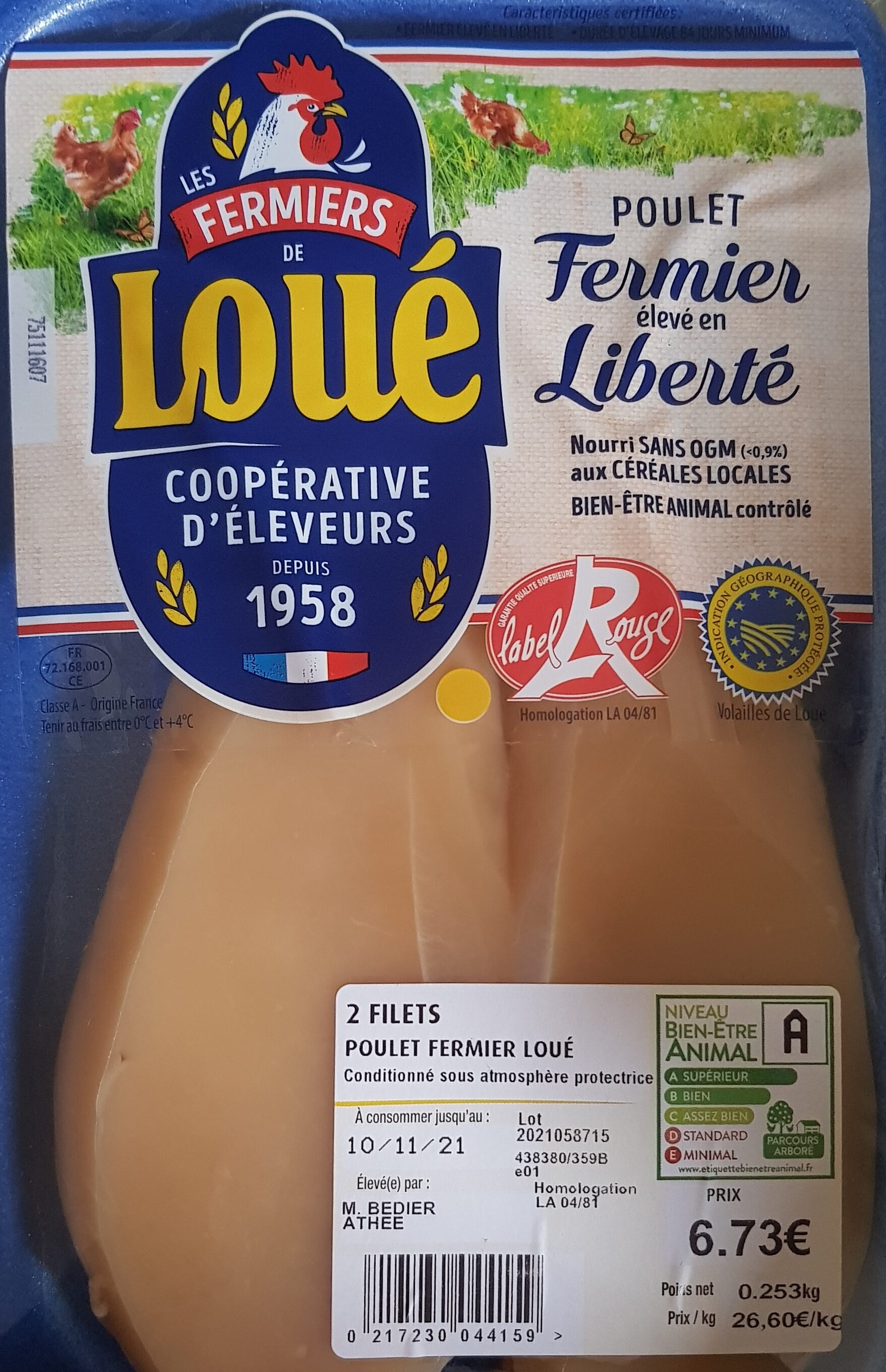 2 filets de poulet fermier Loué - Product - fr