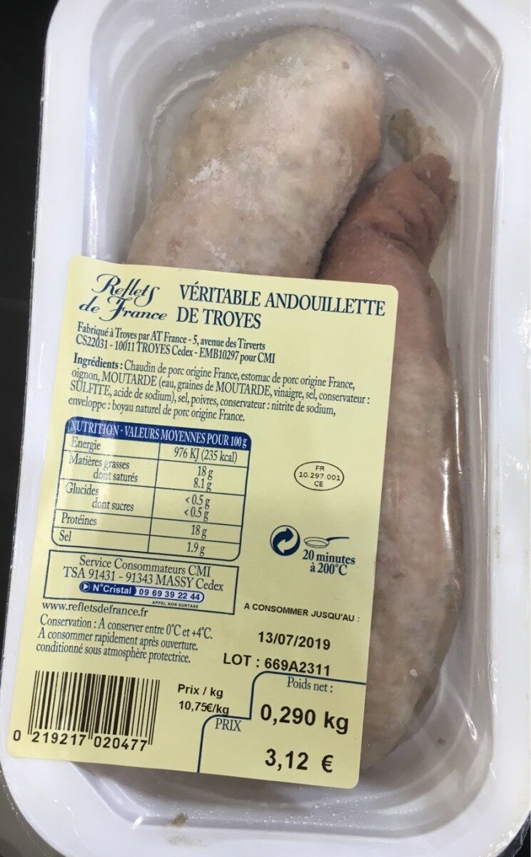 Veritable andouillette de Troyes - حقائق غذائية - fr