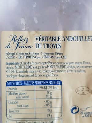 Véritable andouillette de Troyes - المكونات - fr