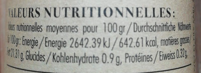 Badigeon N° 052 Ail des Ours - Tableau nutritionnel