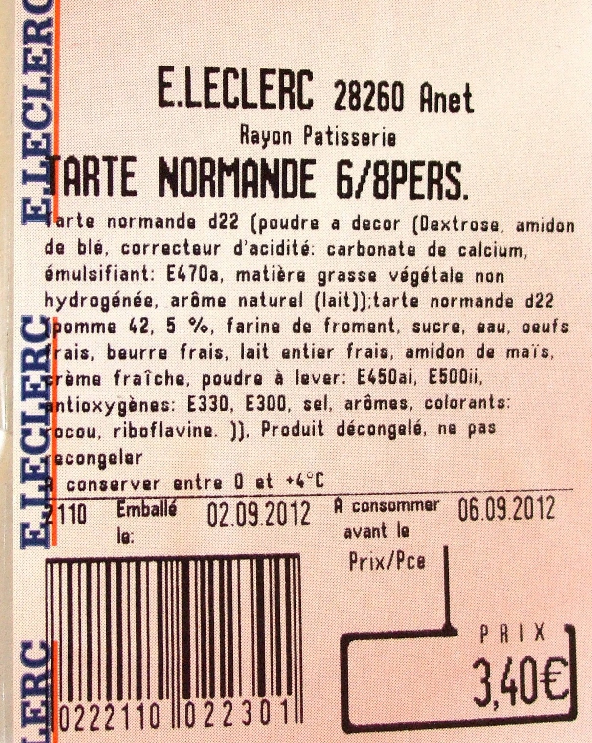 Tarte Normande 6/8 personnes - Product - fr