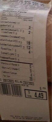Subrolls 6 in - Nutrition facts - fr