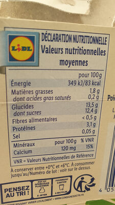 soja citron - Información nutricional - fr