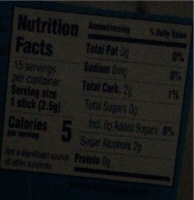 Extra Sugarfree Gum Peppermint - Nutrition facts